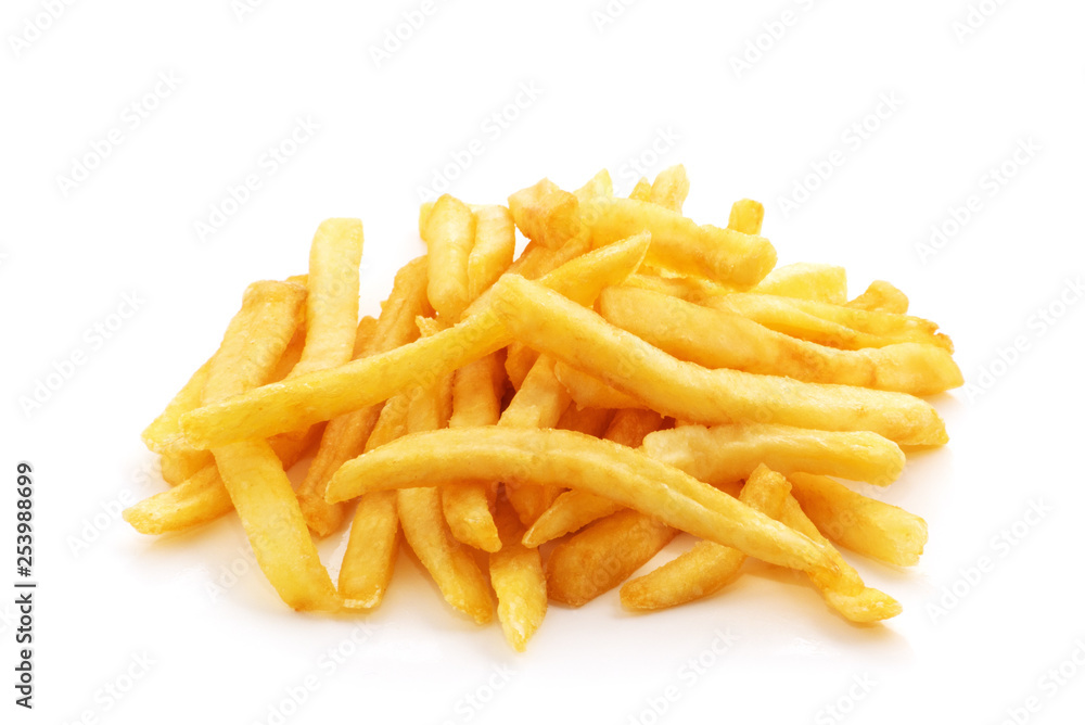 potato fry on white isolated background potato fry on white isolated background