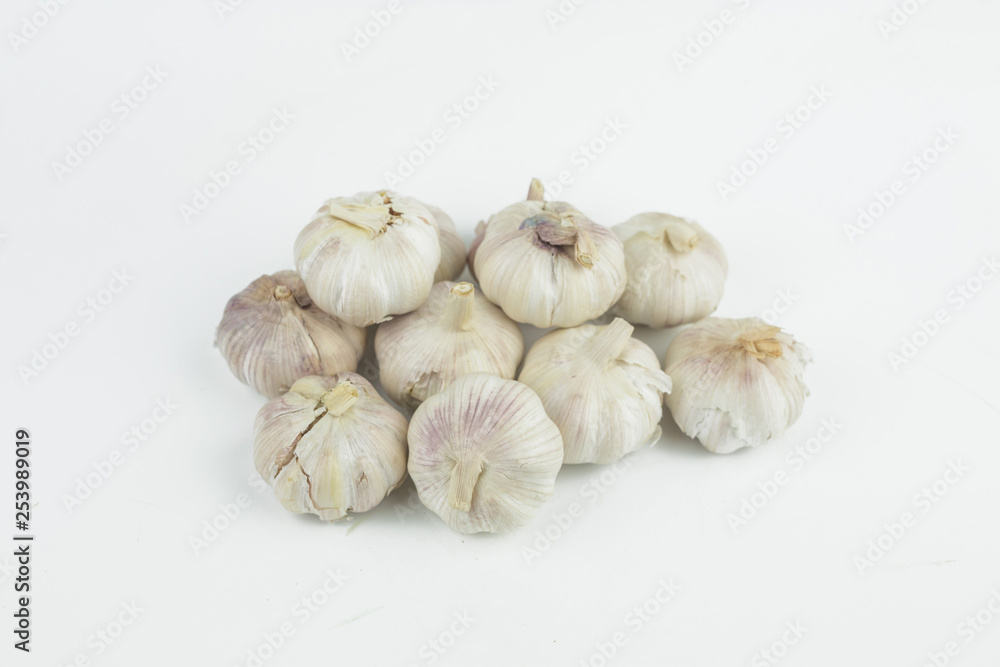 garlics isolated on white background garlics isolated on white background