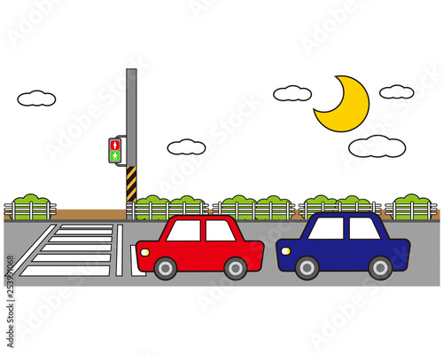 車　自動車　運転 信号　信号機