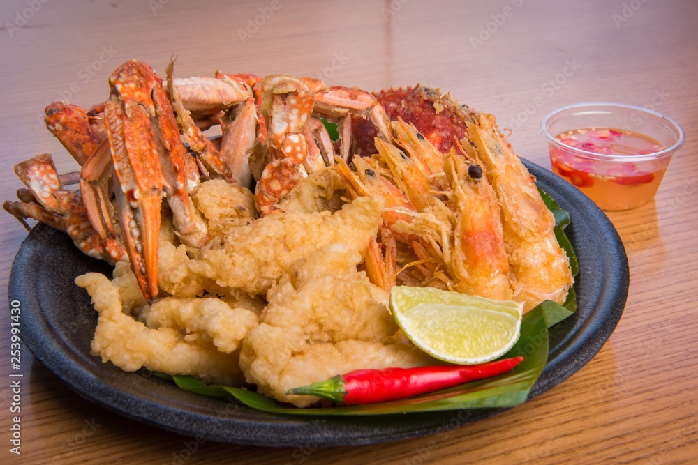 Fried sea food platter