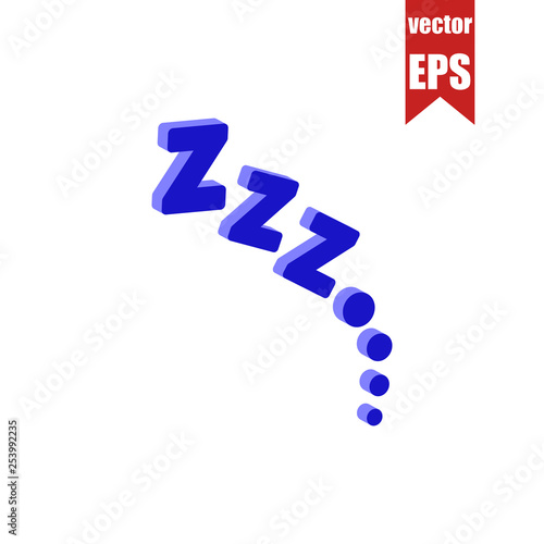 zzz sleep isometric icon.Vector illustration.