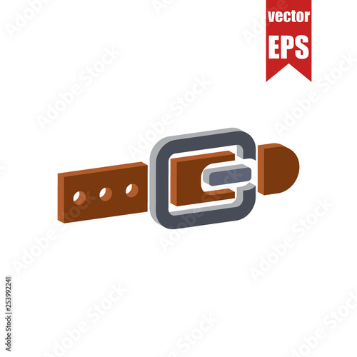 Trouser belt isometric icon.Vector illustration.