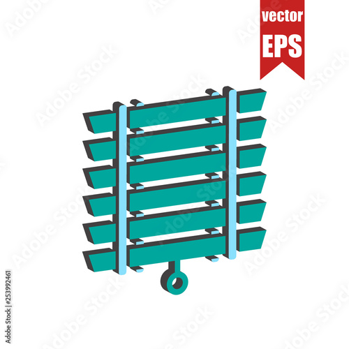 Jalousie isometric icon.Vector illustration.