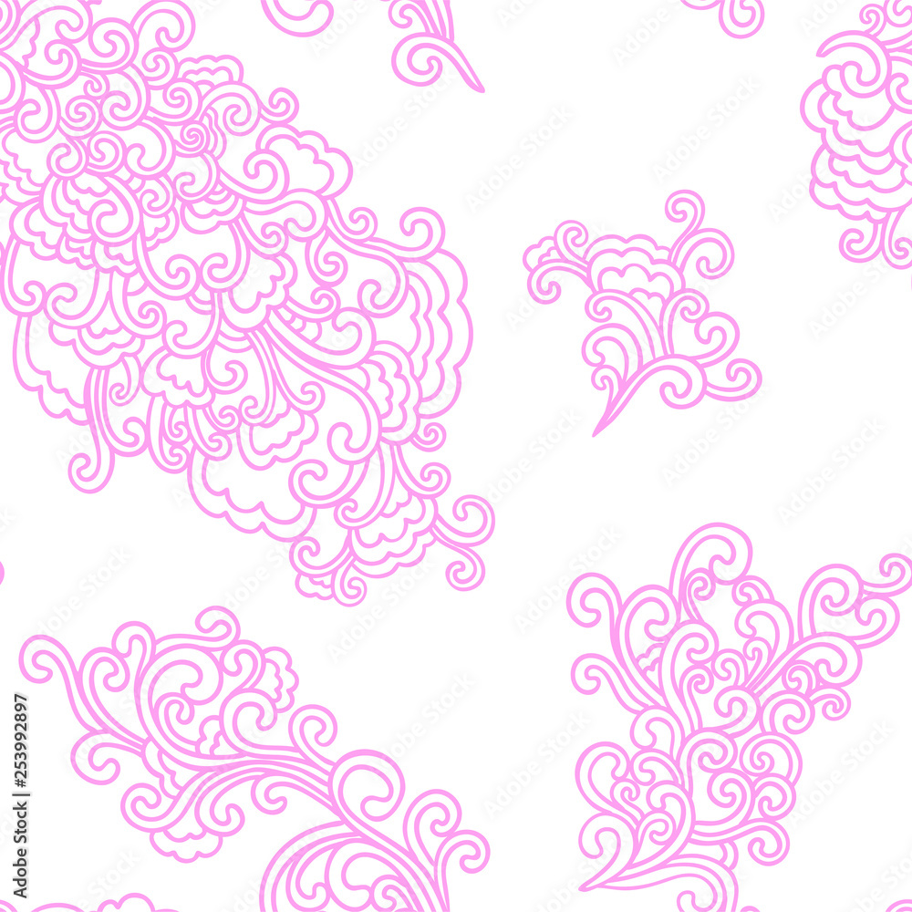 Doodle pattern. Vector illustration hand drawn. Thin line drawing. Swirls seamless background pattern , oriental style. Vector Doodle pattern. Vector illustration hand drawn. Thin line drawing. Swirls seamless background pattern , oriental style. Vector