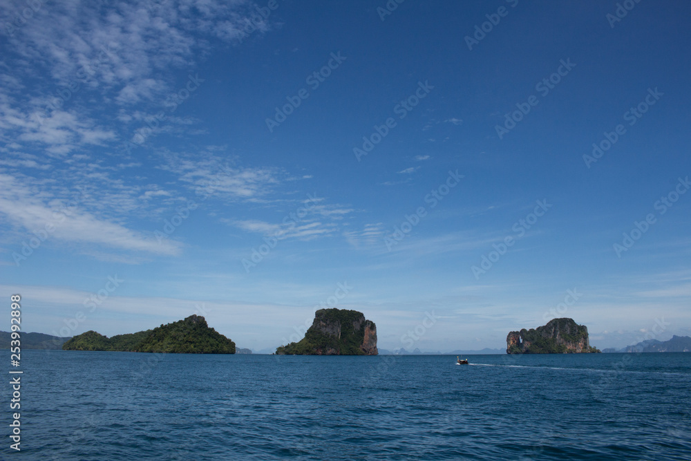 Long tail on his way to three sister islands Long tail on his way to three sister islands
