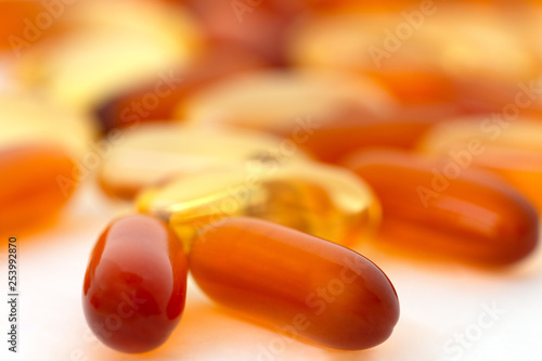 Εκτύπωση καμβά Vitamins and Healthy Supplements on white background