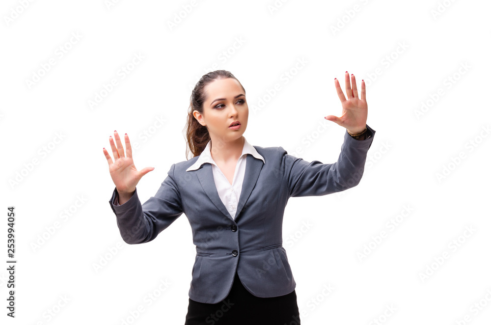 Young businesswoman isolated on white background Young businesswoman isolated on white background