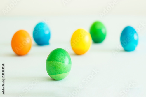 ombre colored easter eggs with soft background