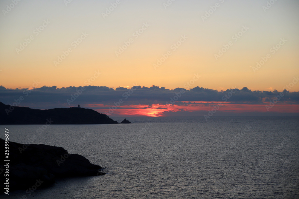Fototapeta premium sunset in calvi/corsica in france