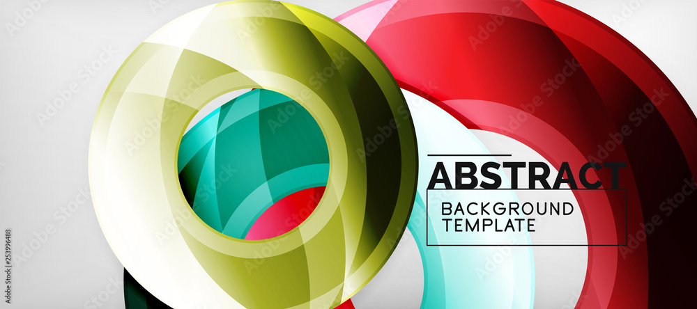 Modern geometric circles abstract background, colorful round shapes with shadow effects Modern geometric circles abstract background, colorful round shapes with shadow effects