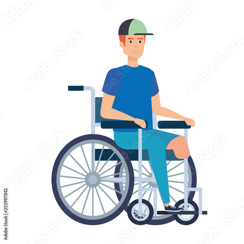 young man in wheelchair