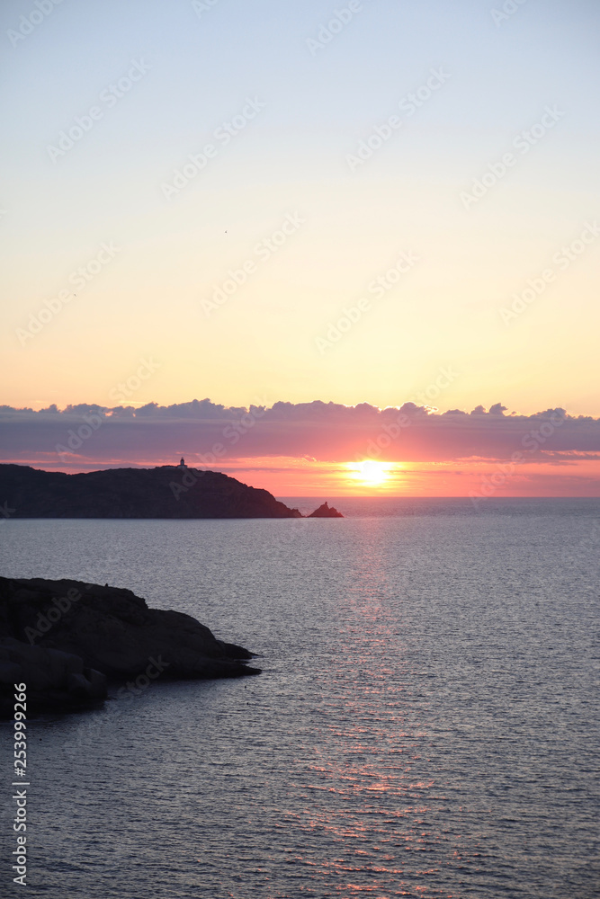 Fototapeta premium sunset in calvi on corsica france