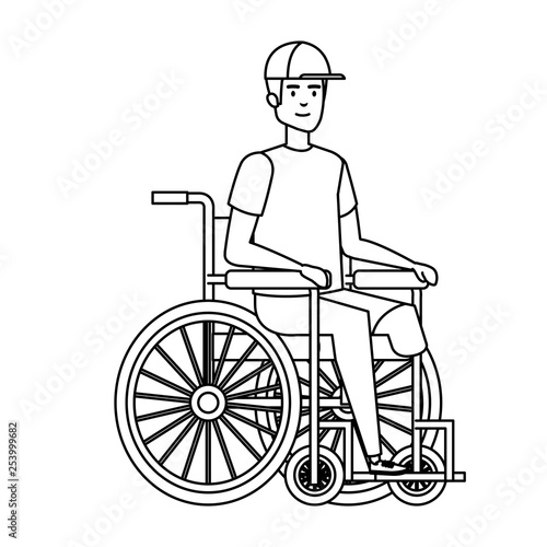 young man in wheelchair