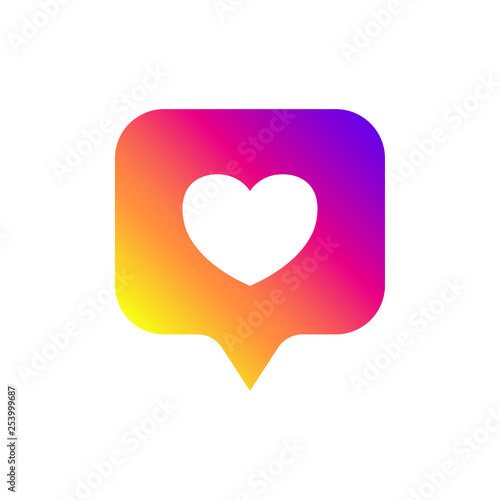 New counter notification icon. Icon like Instagram. Social media like insta ui, app, iphone. Vector illustration. EPS 10.