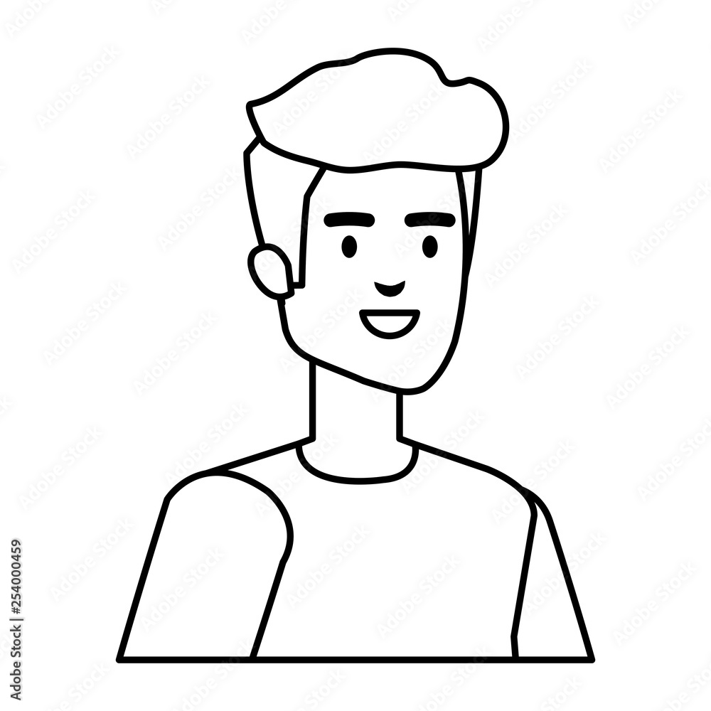 young and casual man character young and casual man character