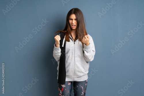 Young sport woman frustrated by a bad situation