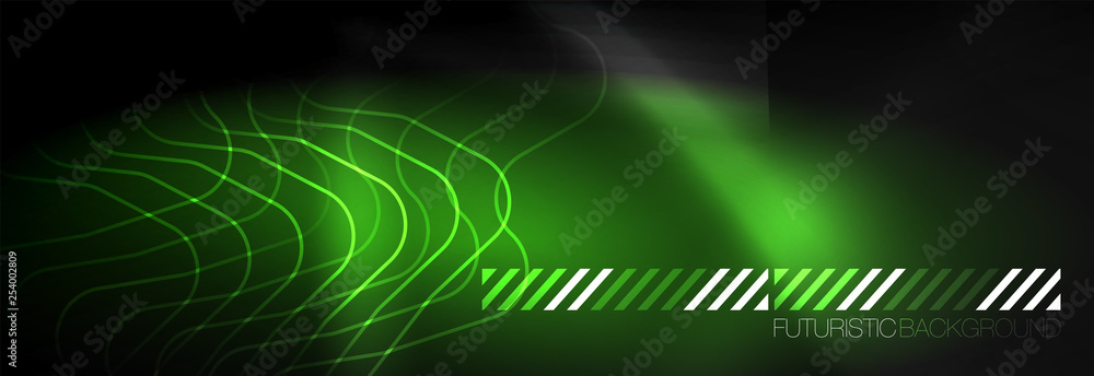 Dark neon light glowing template, abstract vector background lines Dark neon light glowing template, abstract vector background lines