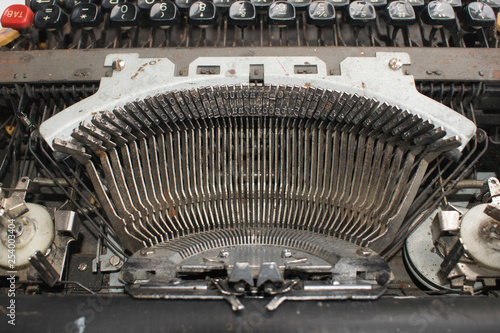 Dirty old vintage typewriter, retro photo