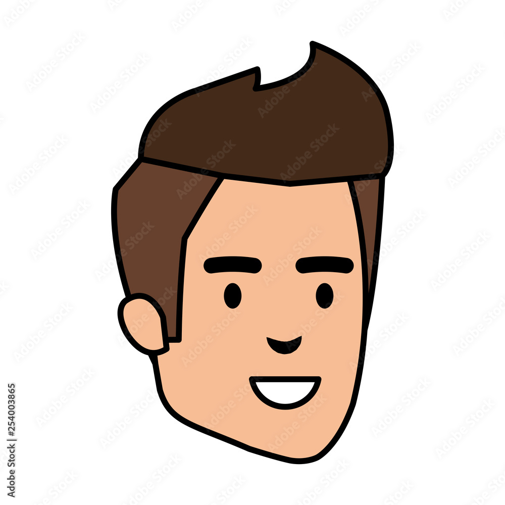 young man head character young man head character