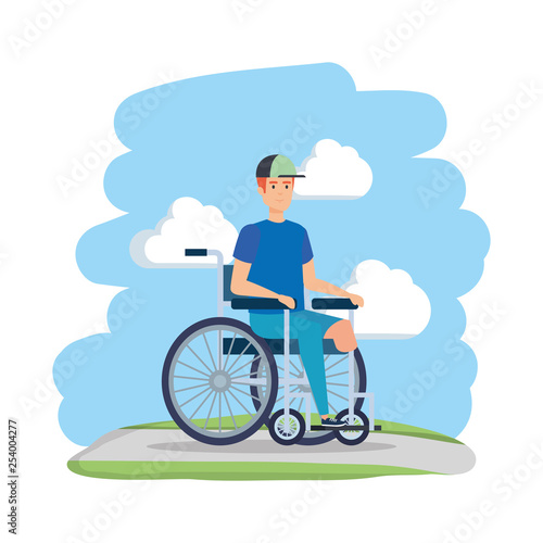 young man in wheelchair