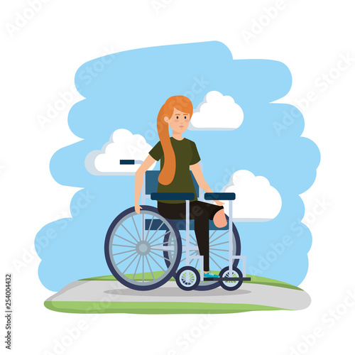 young woman in wheelchair