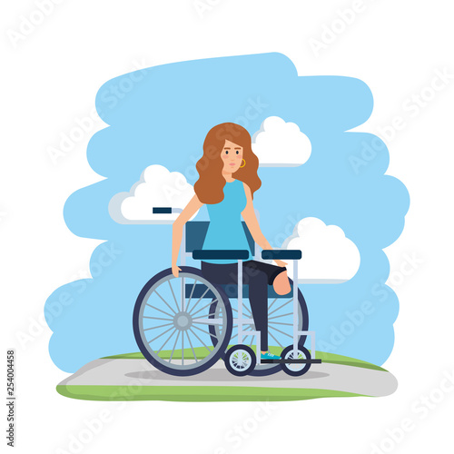 young woman in wheelchair