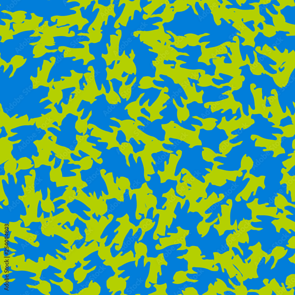Urban UFO camouflage of various shades of blue and green colors Urban UFO camouflage of various shades of blue and green colors