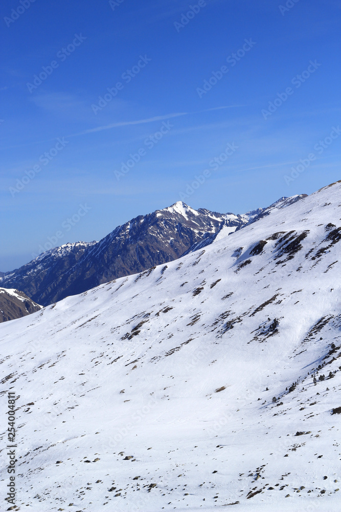 Mountain peak in Grandvalira ski area, Andorra.
