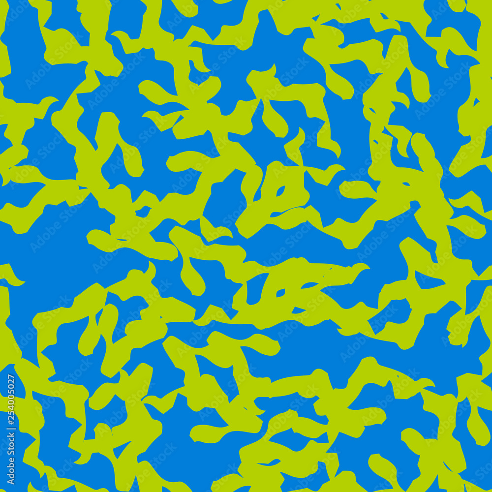 Urban UFO camouflage of various shades of blue and green colors Urban UFO camouflage of various shades of blue and green colors