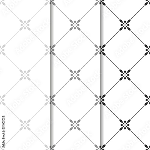 abstract floral seamless pattern with flowers, netting and leaves