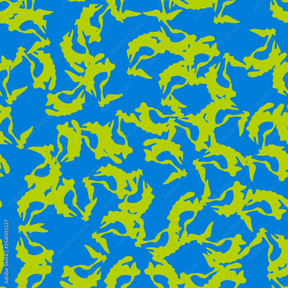 Urban UFO camouflage of various shades of blue and green colors Urban UFO camouflage of various shades of blue and green colors