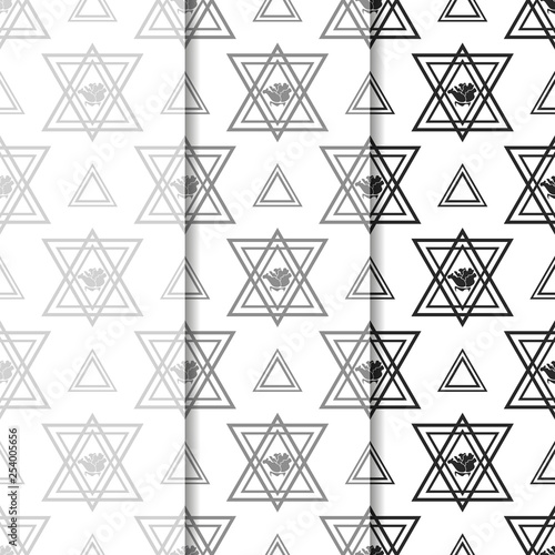 triangle and rose seamless geometric abstract pattern