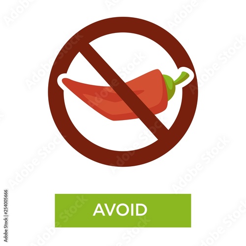 Avoid spicy food medical advice crossed chili pepper