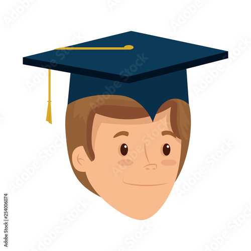 young student graduated head character