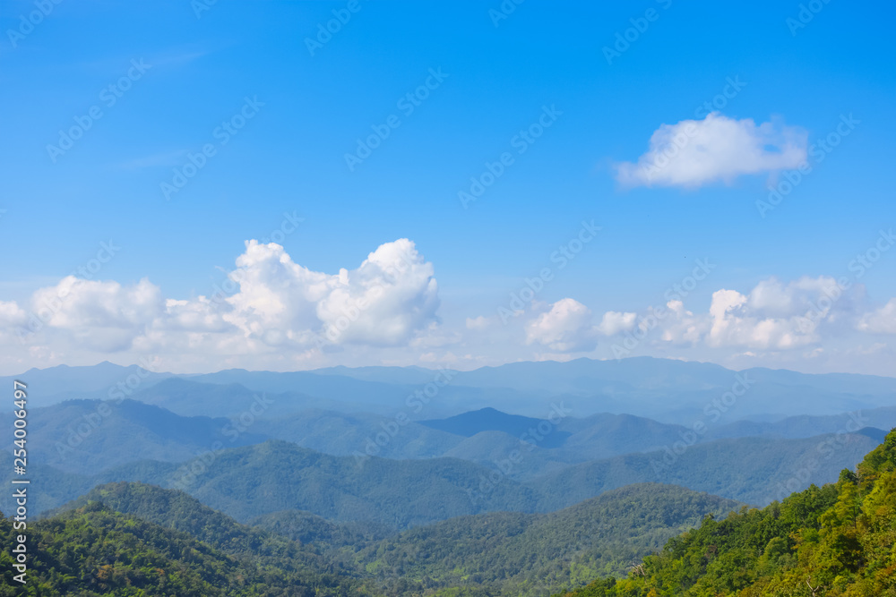 Tropical forest mountain in Samoeng district in Chiang Mai, Thailand