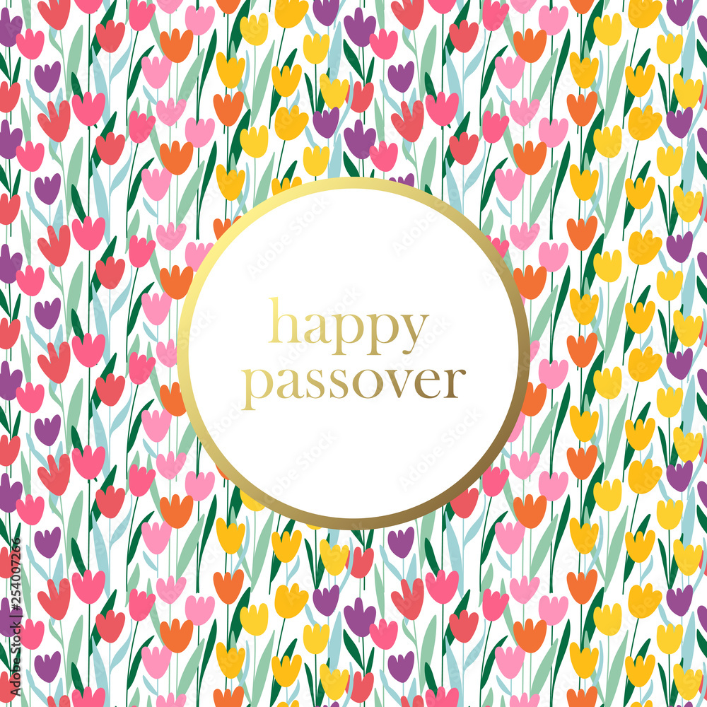 Seamless pattern for Passover holiday with cute spring flowers background.