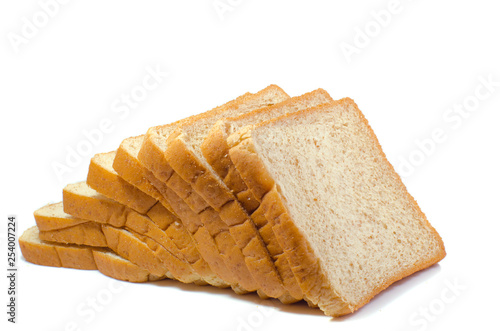 whole wheat bread isolate on white background