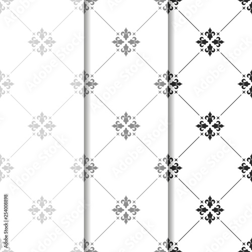 abstract floral seamless pattern with flowers, netting and leaves