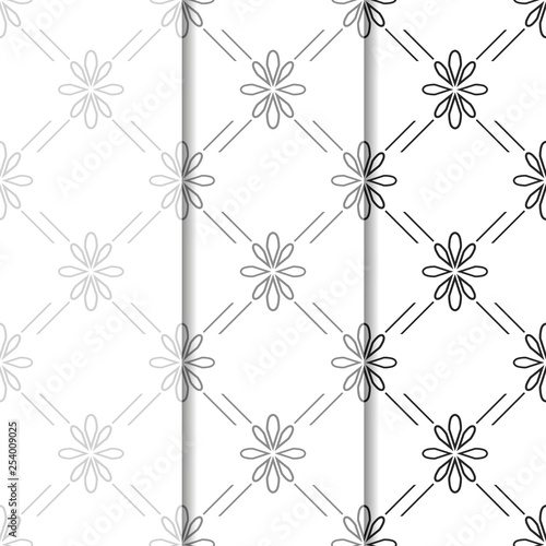 abstract floral seamless pattern with flowers, netting and leaves