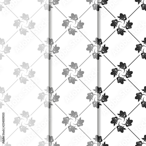 abstract floral seamless pattern with netting and leaves