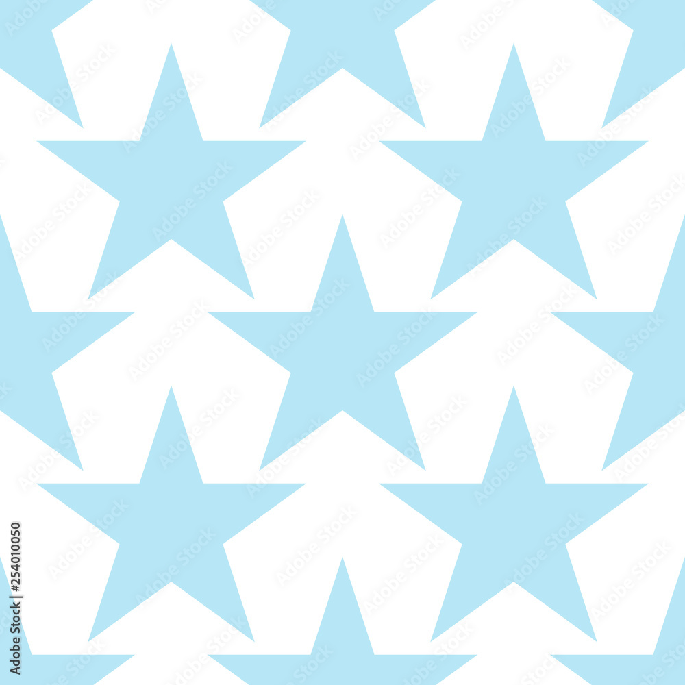 Seamless pattern with pastel blue stars on white background. Cute festive background. Vector illustration. Seamless pattern with pastel blue stars on white background. Cute festive background. Vector illustration.