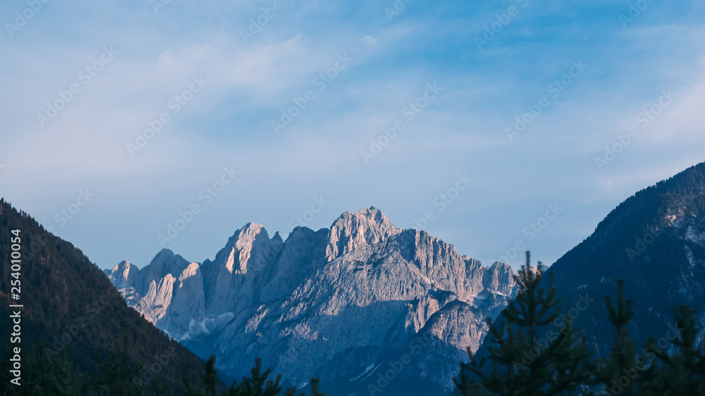 Great view of the top of Dolomites. Italy, Europe.