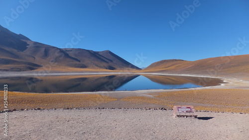 laguna miscanti nel parco nazionale de los flamencos nel desrto andino a san pedro de acatama in cile ad oltre 4000 metri sul livello del mare