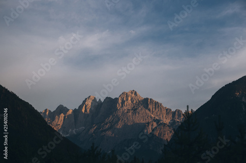 mountains with high cliffs in the Dolomites