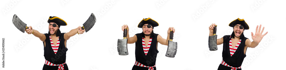 Man pirate isolated on the white background Man pirate isolated on the white background