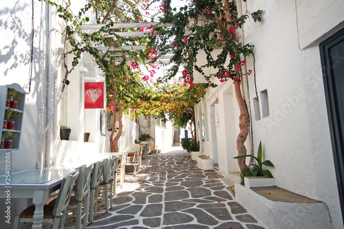 Small quaint street in Naoussa, Paros