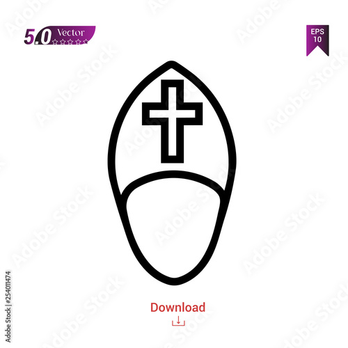 Outline pope icon isolated on white background. Best modern. Graphic design, mobile application, beauty, user interface. Editable stroke. EPS10 format vector illustration
