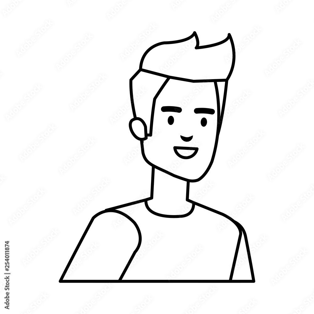 young and casual man character young and casual man character