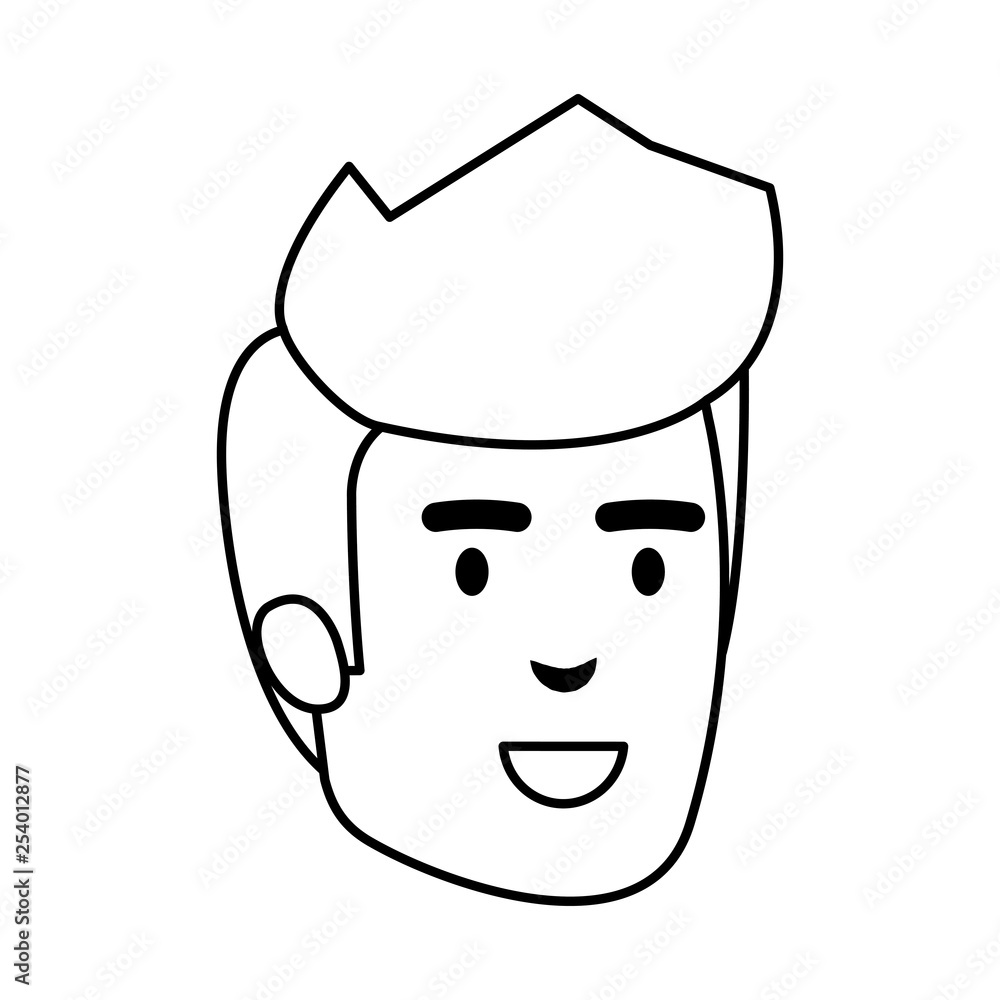 young man head character