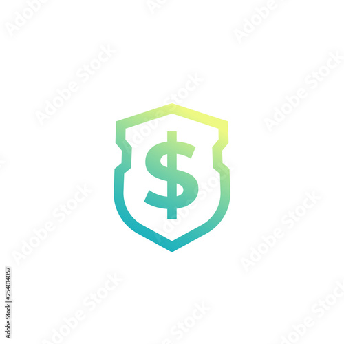 Shield and dollar vector logo